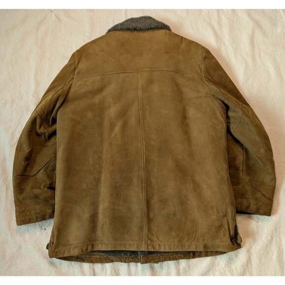 McGreggor Jacket Vintage 70s Brown Sueded Shearling Fur Button Overcoat Men's 42 - Picture 4 of 11